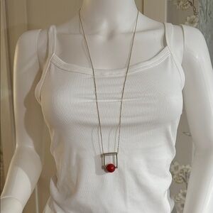 French Connection Red Pendant Necklace
